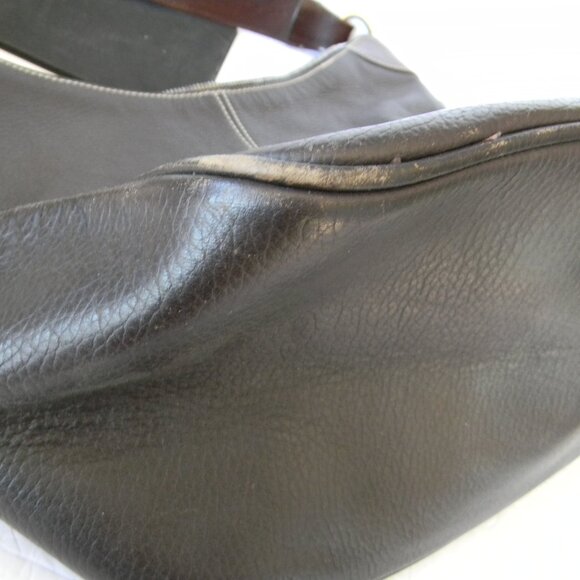 VINTAGE DOONEY & BOURKE BROWN PEBBLE LEATHER LARGE HOBO SHOULDER BAG - Picture 10 of 12